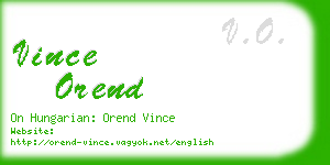 vince orend business card